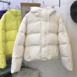 Solid Color Down Cotton Jacket Women Autumn Winter Hooded Puffer Coat Padded Warm Parkas High Street Outerwear Rose Black
