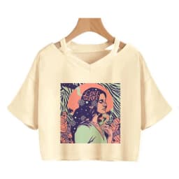 90s Y2k Funny Streetwear Crop Top Lana Del Rey Ldr Sailing T Shirt Cropped Women Vintage T-Shirt Female Tshirt
