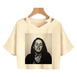 90s Y2k Funny Streetwear Crop Top Lana Del Rey Ldr Sailing T Shirt Cropped Women Vintage T-Shirt Female Tshirt