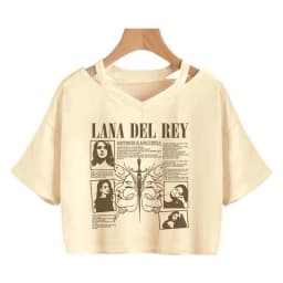 90s Y2k Funny Streetwear Crop Top Lana Del Rey Ldr Sailing T Shirt Cropped Women Vintage T-Shirt Female Tshirt