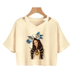 90s Y2k Funny Streetwear Crop Top Lana Del Rey Ldr Sailing T Shirt Cropped Women Vintage T-Shirt Female Tshirt