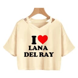 90s Y2k Funny Streetwear Crop Top Lana Del Rey Ldr Sailing T Shirt Cropped Women Vintage T-Shirt Female Tshirt