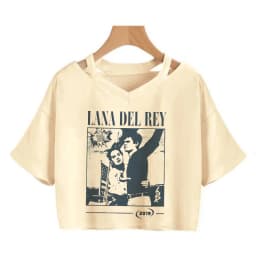 90s Y2k Funny Streetwear Crop Top Lana Del Rey Ldr Sailing T Shirt Cropped Women Vintage T-Shirt Female Tshirt
