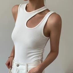Casual y2k White Cut Out Women's T Shirt Sleeveless Slim T Shirts Female Clothing 2024 Summer Fashion crop top women camisetas