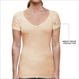 Round Neck Sweat Proof Undershirt Natural Eco-Friendly Anti Perspiration T Shirt Resilient Sweatsuit Women Top Female Clothing