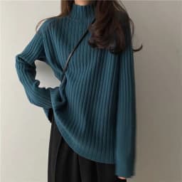 2025 Multicolor Turtleneck Knitted Sweater Women New Long Sleeved Loose Pullover Sweaters Autumn Winter Fashion