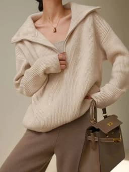 Winter Women's Turtleneck Knitted Fashion Zippers Sweaters Oversized Solid Gray Black Casual Long Sleeve Pullovers for Women