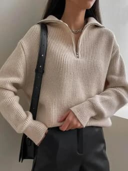 Winter Women's Turtleneck Knitted Fashion Zippers Sweaters Oversized Solid Gray Black Casual Long Sleeve Pullovers for Women