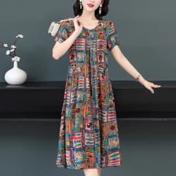 New Fashion Summer Women For women 2023 Plus Size Dress Casual Vintage Elegant Floral Dresses Woman Clothes