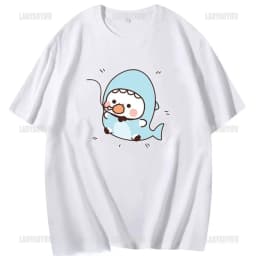 Kawaii Bubu Dudu Tshirt for Girl Cartoon Panda Bear Tee Women Clothing Men Summer Casual Tshirt Thirt Shirt Femme Cotton Tops