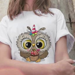 Summer Cute Owl Animal Fashion Cute Casual Couple Short Sleeve T-shirt Women oversized t shirt aesthetic tops