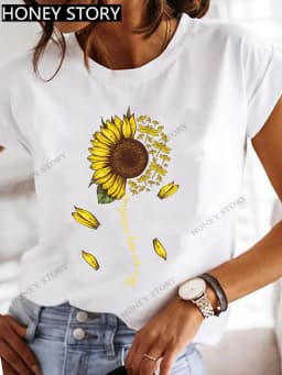 Dragonfly Butterfly Print Base Top Loose Women's Short-sleeved T-shirt Round Neck Oversized T Shirt Women Clothes TEE