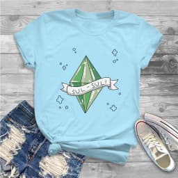 Eva Women Shirts The Sims 4 Business Simulation Game Oversized T-shirt Goth Vintage Female Blusas