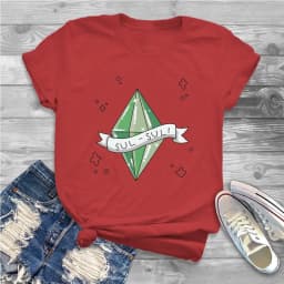 Eva Women Shirts The Sims 4 Business Simulation Game Oversized T-shirt Goth Vintage Female Blusas