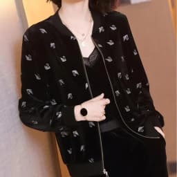 Gold Velvet Jacket Female Autumn Joker Latest Western-style Coat Wearing Clothes Women Korean Loose Printing Cardigan Tide Ins