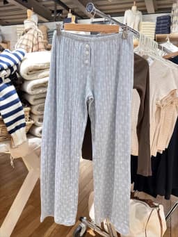 Cute Little Bears Eyelet Long Pant For Woman Clothes Elastic High Waist Straight Trousers Autumn Sweet Casual Cotton Pants New