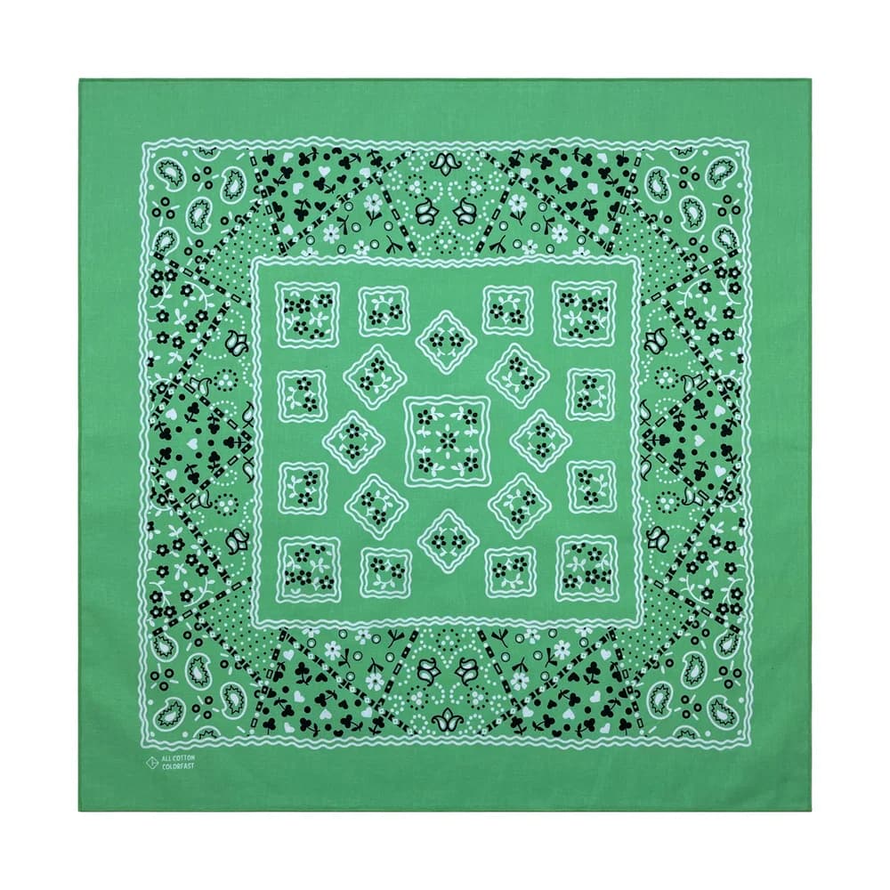Green Cotton Square Bandana Scarf High Quality New Design Hip Hop Scarf Print Headband Paisley Gifts For Men/Boys/Girls