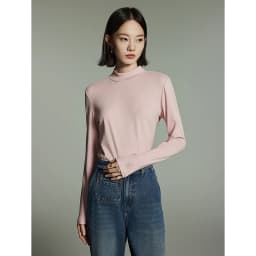 Toyouth Women Tees 2024 Winter Long Sleeve Half High Collar Slim Fit T-shirt Self Heating Warm Versatile Multicolour Tops