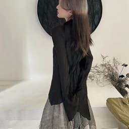 Karrcat Gothic Black Shirts Irregular Yamamoto Style Flare Sleeve Blouse Dark Aesthetic Grunge Clothes Harajuku Mall Goth Tops