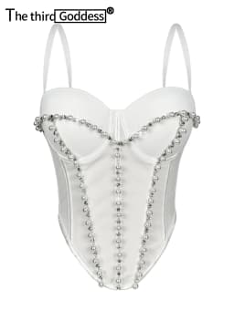 Sexy leopard print rhinestone corset crop top women summer club party tops woman street wear white mesh cropped halter tank top