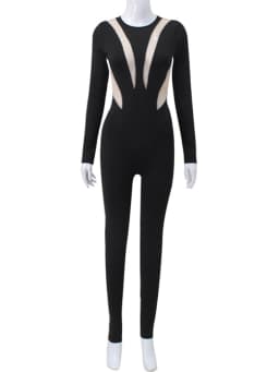 Sexy Black Long Sleeve Bodycon Jumpsuits Womens Elegant Body Bodysuit Clothes Birthday Party Nightclub Outfits Jumpsuit Overall