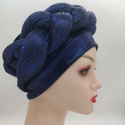 2023 NEW Rhinestone Turban Africain Auto Gele Femme Glitter Elastic Muslim Hijab Bonnet Women Head Wraps Braids Turbante Mujer