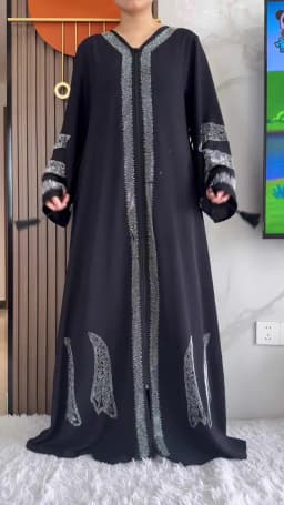 2024 Women Elegant Party Dress Chiffon Open Abaya Muslim Women Dress Islamic Clothing Cardigan Abaya Women Muslim Dress