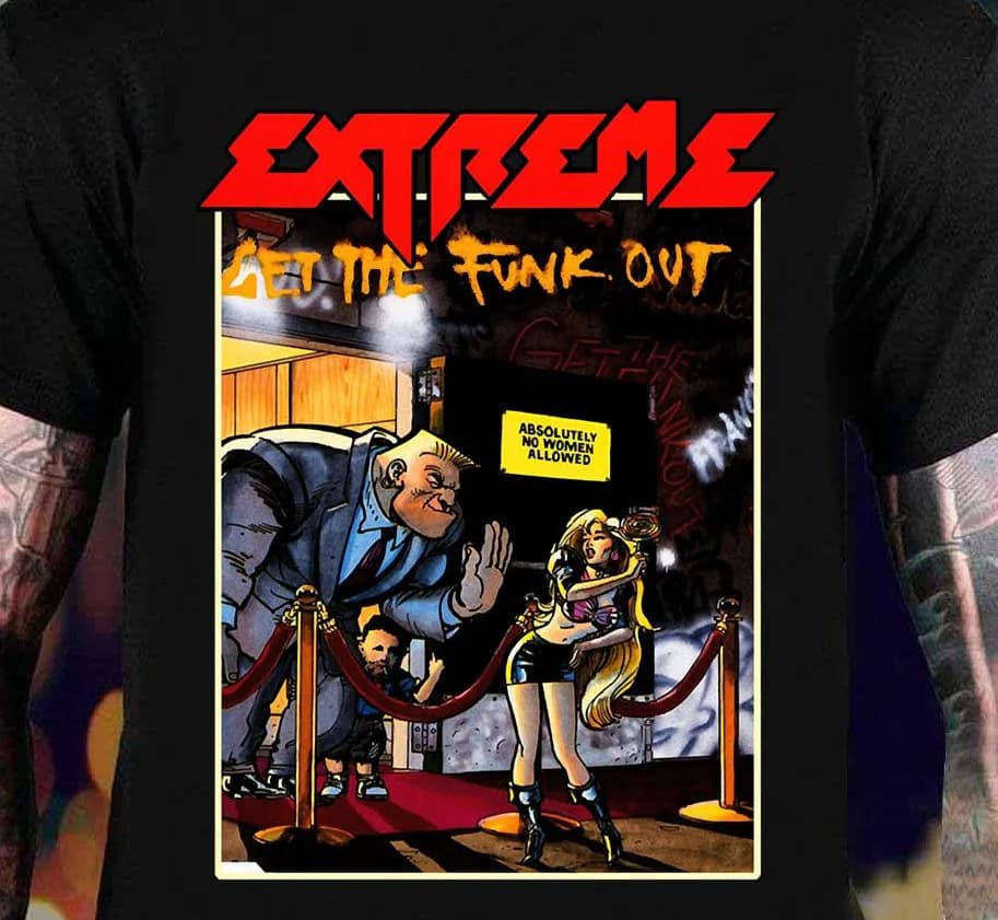 RETRO Extreme band Let the funk out T-shirt Black Cotton All Sizes