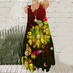 New Summer Sleeveless Women Red A-Line Dresses Floral Pattern 3D Print Fashion Dress Beach Casual Loose Ladies Short Dress