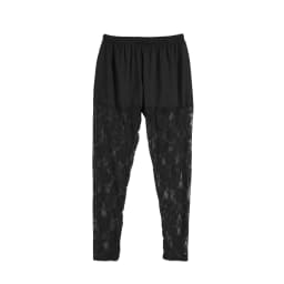 Women's Plus Size Leggings Solid Color Skinny Trousers Sheer Floral Lace Stitching Leggings High Waist Stretch Trousers L-4XL
