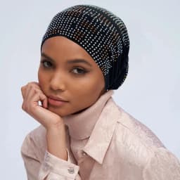2024 Summer Women's Turban Cap with Padded Diamonds Elastic Muslim Headscarf Bonnet African Female Head Wraps Turbante Mujer
