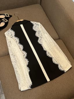 HIGH STREET 2026 Newest Fashion Designer Jacket Women's Stylish Color Block Lace Patchwork Blazer
