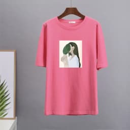 Hirsionsan Harajuku Printed T Shirt Women 2023 Summer Chic Tees 100% Cotton Elegant Graphic Clothes Loose Casual Pullover Tops
