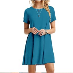 Casual Women Dress Summer Short Sleeve O Neck T Shirt Dress Simple Black Red A Line Mini Dress Vintage Solid Loose Dress Robe