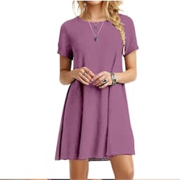 Casual Women Dress Summer Short Sleeve O Neck T Shirt Dress Simple Black Red A Line Mini Dress Vintage Solid Loose Dress Robe