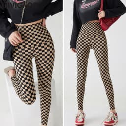 BIVIGAOS New Checkerboard Plaid Shark Leggings Women High Waist Tight Slim Push Up Leggings Seamless Sports Fitness Leggings