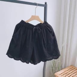 Solid Shorts for Women Summer Casual Straight Short Pants Embroidered Korean Style Elastic Waist Wide Leg Trousers Women Clothes