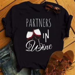 100% COTTON Women's Top Women's High Heels Wine Glass White Print Large Size Summer T-shirt Graphic T Shirts Oversized Tshirt