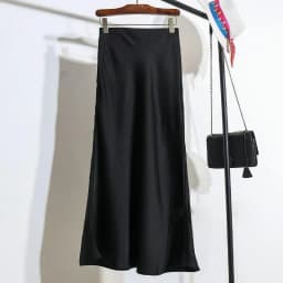 Women's Long Skirt 2026 New Fashion Satin Skirt Office Lady Elastic Waist Solid Champagne Purple Red Silk A-LINE Skirt for Women