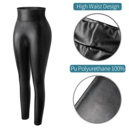 High Waist Faux Leather Leggings Women Thick Non See-through PU Leggings Sexy Hip Push Up Slim Pants Fitness Panties Butt Lifter
