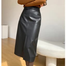 2025 New Genuine Leather Skirt for Women Vegetable Tanned Sheepskin Wrap Long Faldas Mujer Mid Length Front Slit Mid-Calf
