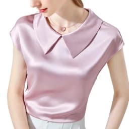 Camisas De Mujer Elegant Ice Silk Shirt Plus Size Artificial Silk Tops Acetate Satin Blouse Doll Collar White Girlish Blouse