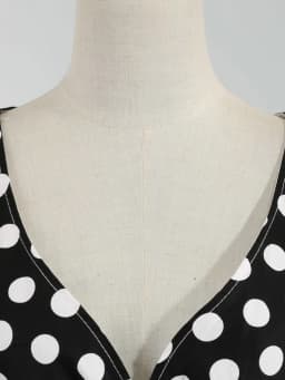 Tonval V-Neck Polka Dot Print 50s Pinup Midi Cotton Dresses for Women Half Sleeve Autumn Clothes Vintage Retro High Waist Dress