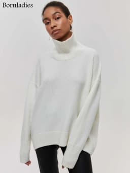 Bornladies Men's Pullover Sweater Autumn Winter Thick Warm Pullover Tops Oversized Casual Loose Knitted Jumper Female Pull