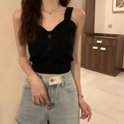 Tank Top Spaghetti Strap Women Summer Fashion 2026 Y2K Cute Korean Knitted Button Tight Casual Vest Crop Top Purple Camis Female