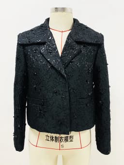 HIGH STREET Newest 2026 Runway Designer Jacket Women's Beaded Floral Jacquard Trimmed Jacket