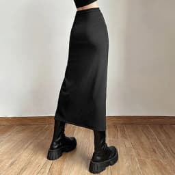 Y2K Black Sexy Split midi Skirts summer Casual Korean Slim a line skirts Gothic high waist streetwear All Match skirts