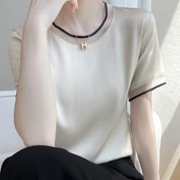 Silk Women's T-Shirts Summer O-Neck Short Sleeve Tees Casual Solid Color Bottom Lace T-Shirt Loose Female Tops Pullover Clothe