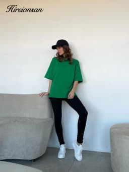 Hirsionsan 100% Cotton T Shirt Women 2024 Summer New Oversized Solid Tees Casual Basic Loose Tshirt Chic O Neck Female Tops