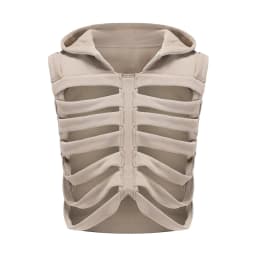 Edhomenn Fashion Vest for Adult Sleeveless Hooded Vest Hollowed Skeleton Gilet Hoodie 2023 Y2k Tops Streetwear